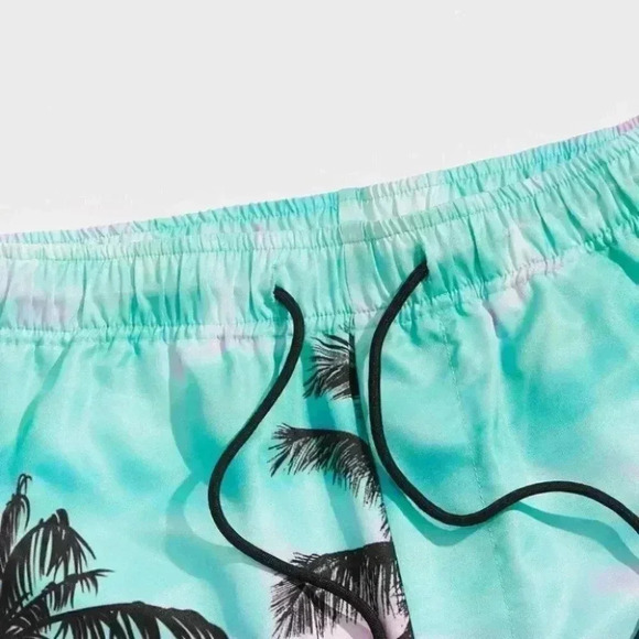 Blue Vacation Men's Coconut Tree Print Shorts - Picture 3 of 5